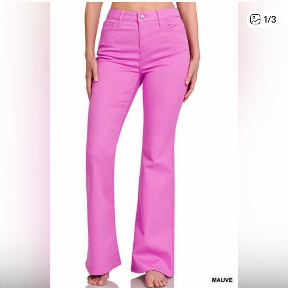 NWT Bootcut Jeans Zenana Color Mauve pink 3X plus size (bin GG41) - Picture 1 of 10